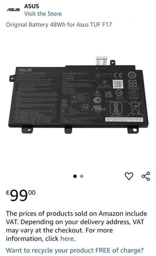 Batterie pc portable Asus tuf f17 jdida