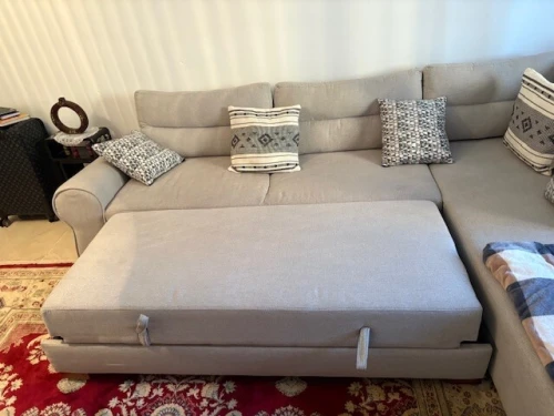 Canape lit d'angle gris convertible