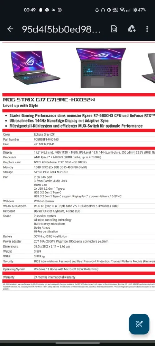 ASUS ROG STRIX G17  