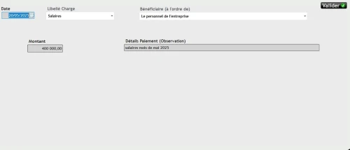 logiciel de gestion des charges (frais généraux)