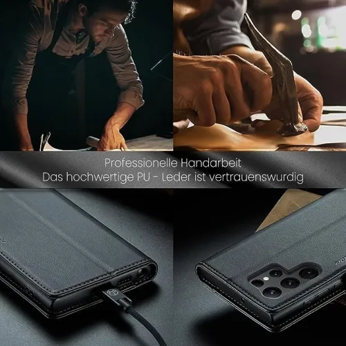 Caseme Antichoc Portefeuille Porte Carte Galaxy S23 Ultra Protection Étui Cuir à Rabat