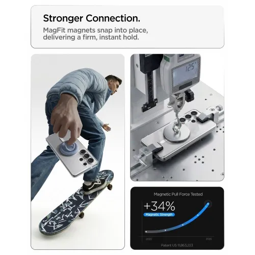 Antichoc Samsung Galaxy S26 Ultra Transparent Magsafe Spigen Ultra Hybrid Mag MagSafe Case S26 Ultra Pochette - Clear and White