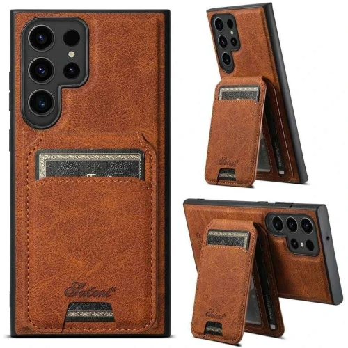 Antichoc Galaxy s23 Ultra Pochette Luxe Avec Porte Carte - Marron