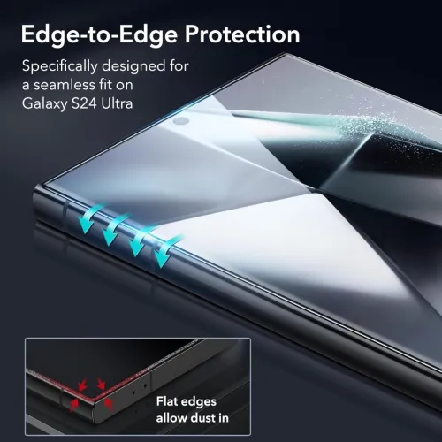 ESR Original Protection Ecran 2Pcs + Protection Camera Lentilles pour Samsung Galaxy S24 Ultra