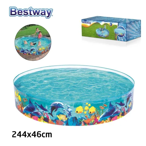 Bestway Piscine en Vinyle et PVC Transparente Pour Enfants 244x46cm #55031