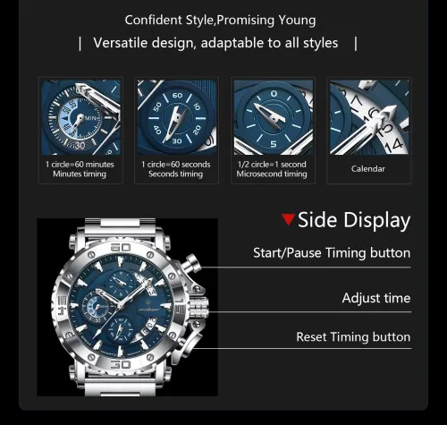 Montre original - water résiste - en acier inoxydable