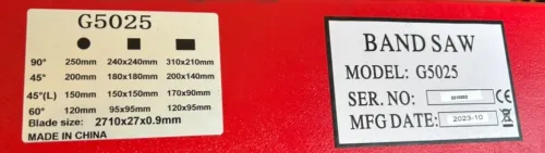 Scie à métaux G5025 (220 V)