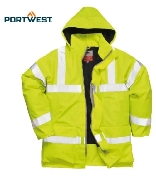 PORTWEST - S778YER - Parka Bizflame rain Hi-Vis multirisque, jaune