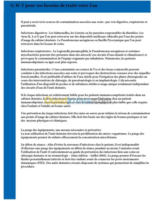 Traitement des eaux et assainissement 