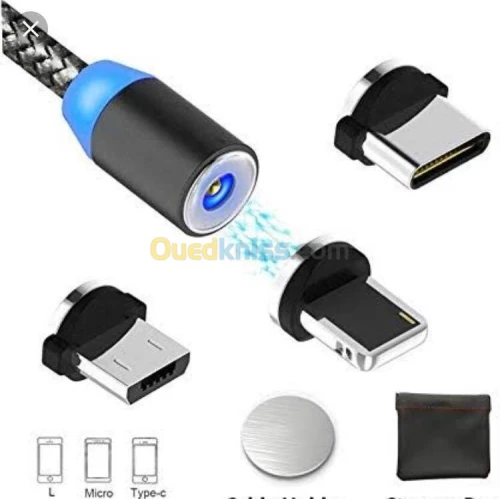 CABLE DATA MAGNETIQUE ANDROID APPEL 