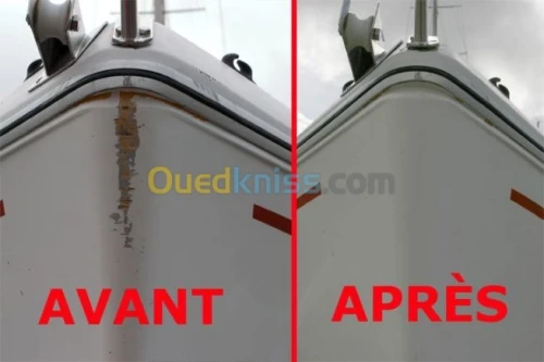 réparation bateaux résine, peinture polyuréthane - gelcoat - Topcoat  زورق نزهة، باخرة، قارب