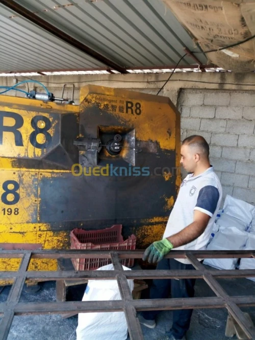 Façonnage métal rond béton.