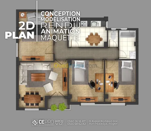 Architcture Rendu Animation 2D 3D