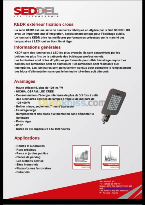 Luminaire LED 100watts IP67