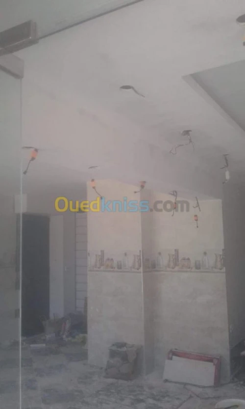 PLACOPLATRE - FAUX PLAFOND-PARQUET. PVC