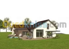  charpentier en bois , plan 3D