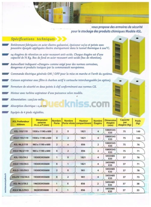 ARMOIRE DE SECURITE A VENTILATION 