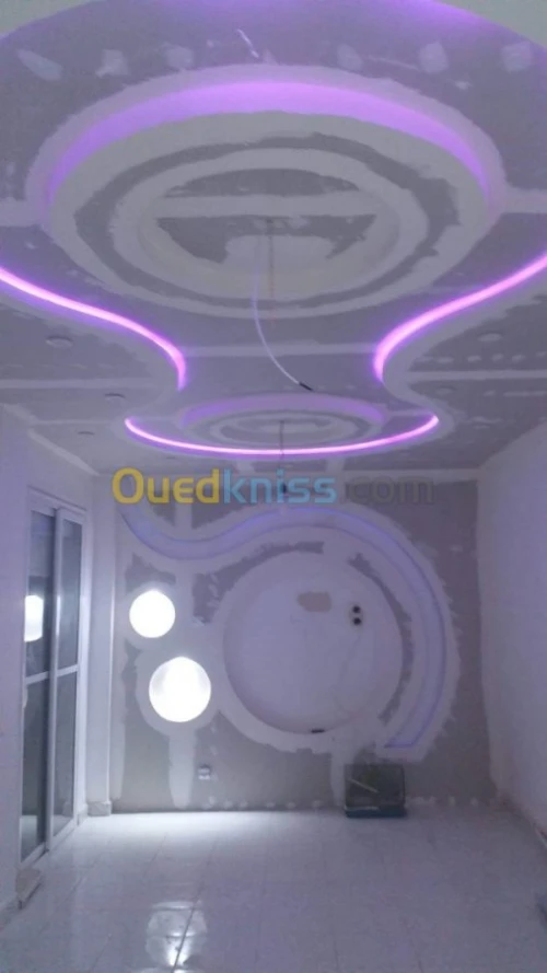 Plafond placo plâtre BA13 & PVC