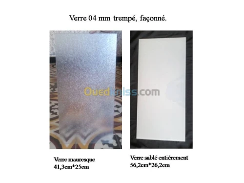 Verre trempé, sablé, façonné