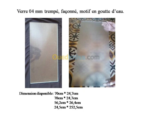 Verre trempé, sablé, façonné