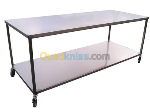 Fabrication table,  chariot et bac en 