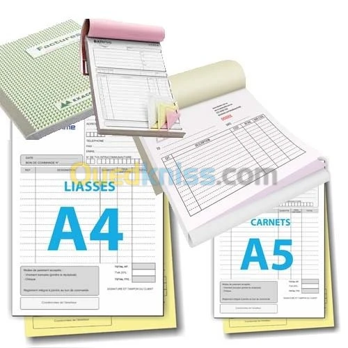 Carnet NCR Autocopiant A7,A6,A5,A4