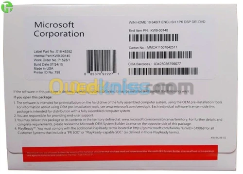 Licences Microsoft windows pro 8.1/10/11