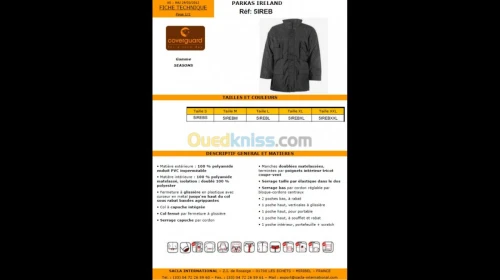 confection des tenues de travail + epi