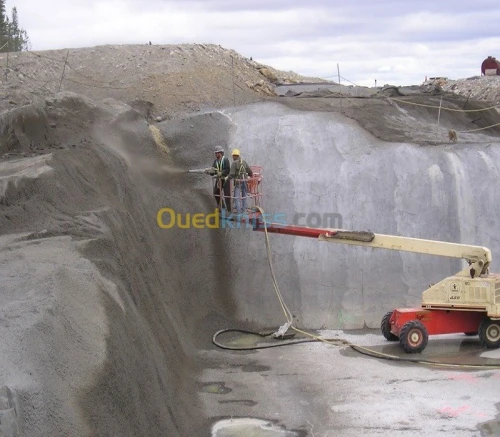 Blindage des talus en béton projeté 