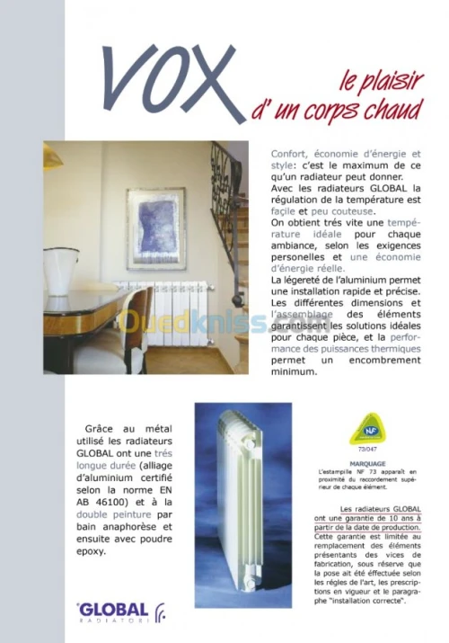 Radiateur GLOBAL 8, 10, 12 éléments