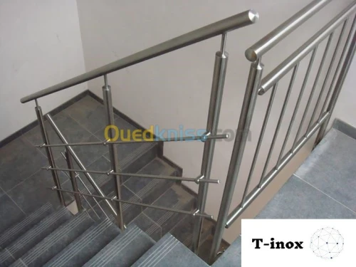 Rampe d'escalier en inox