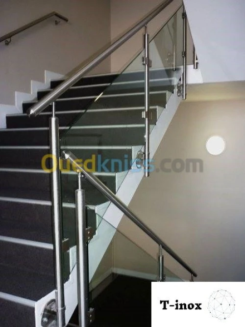 Rampe d'escalier en inox