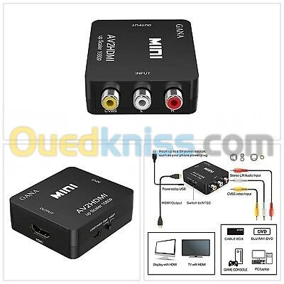 Convertisseur VGA HDMI RCA AV CVBS BNC