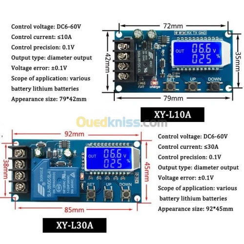 chargeur de batterie 10A 30A (6-60)V arduino 