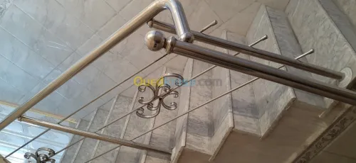 rampe d'escalier inox soudé