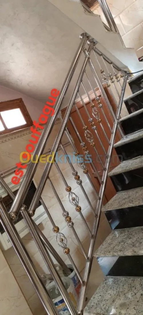 rampe d'escalier inox soudé