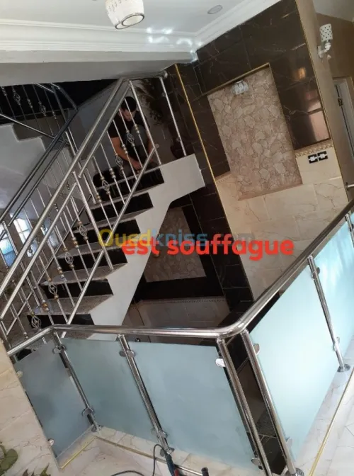 rampe d'escalier inox soudé