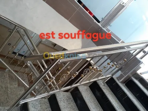 rampe d'escalier inox soudé