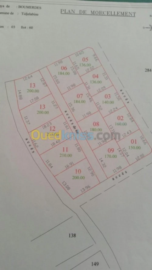 Vente Terrain Boumerdes Tidjelabine