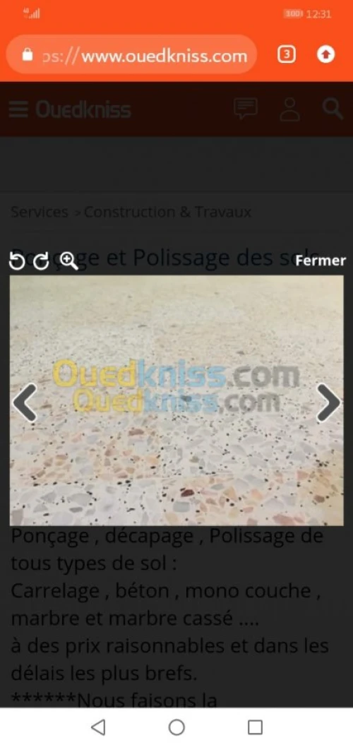 Ponsage et lustrage des sols