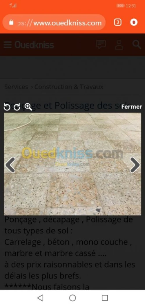 Ponsage et lustrage des sols