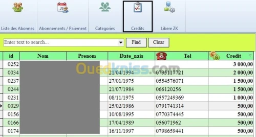 Gestion salle de sport avec poiteuse