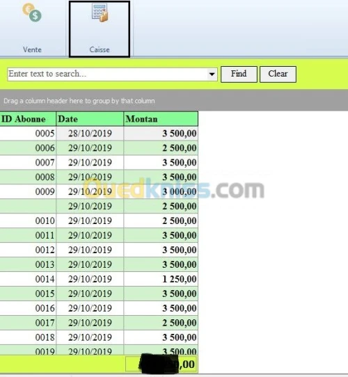 Gestion salle de sport avec poiteuse