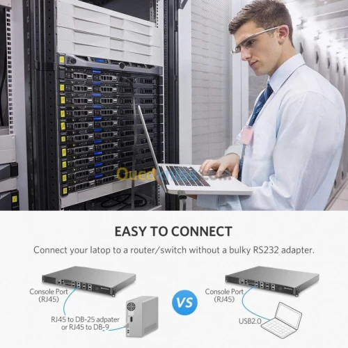 Câble de console / UGREEN / convertisseur USB vers RJ45 / adaptateur série RS232 pour routeur Cisco ( 1.5 M )