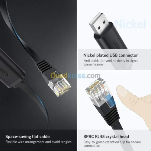 Câble de console / UGREEN / convertisseur USB vers RJ45 / adaptateur série RS232 pour routeur Cisco ( 1.5 M )