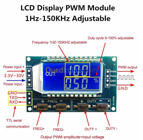Arduino - Générateur de signaux PWM 1Hz-150Khz 