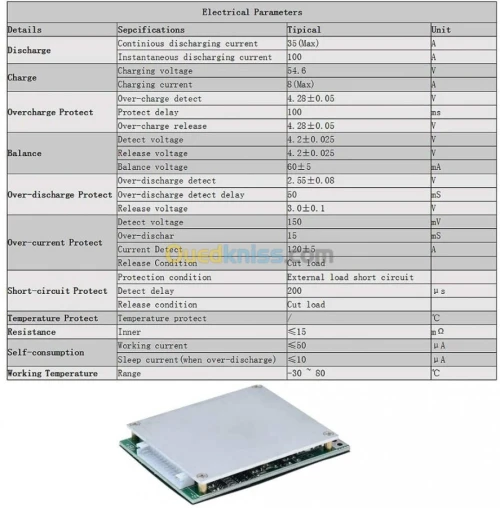 chargeur batterie BMS 13S 48V 35A ARDUINO pour Batterie Lithium 18650 vélo trottinette électrique