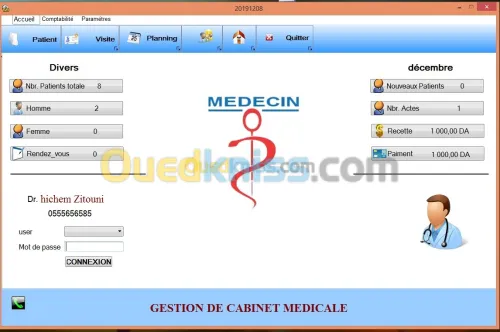 Gestion cabinet Médical MedCab