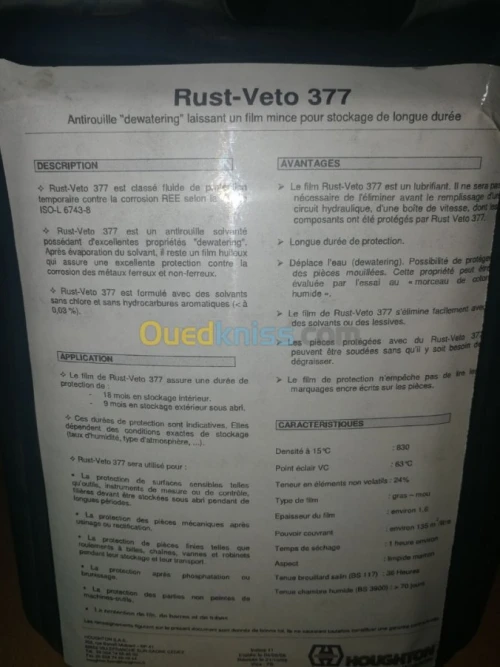 HOUGHTON Rust-Veto 377 BIDON 20 LITRES