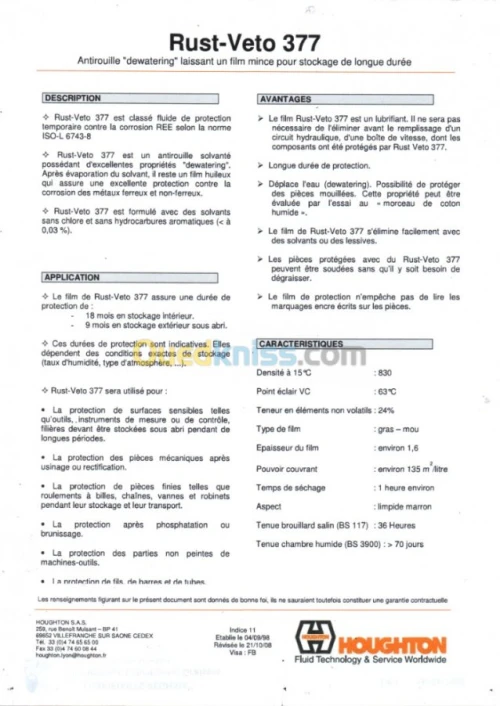 HOUGHTON Rust-Veto 377 BIDON 20 LITRES